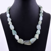 Aquamarine Gemstone Silver Necklace March Birthstone Jewelry For Enhancing Mental Clarity 