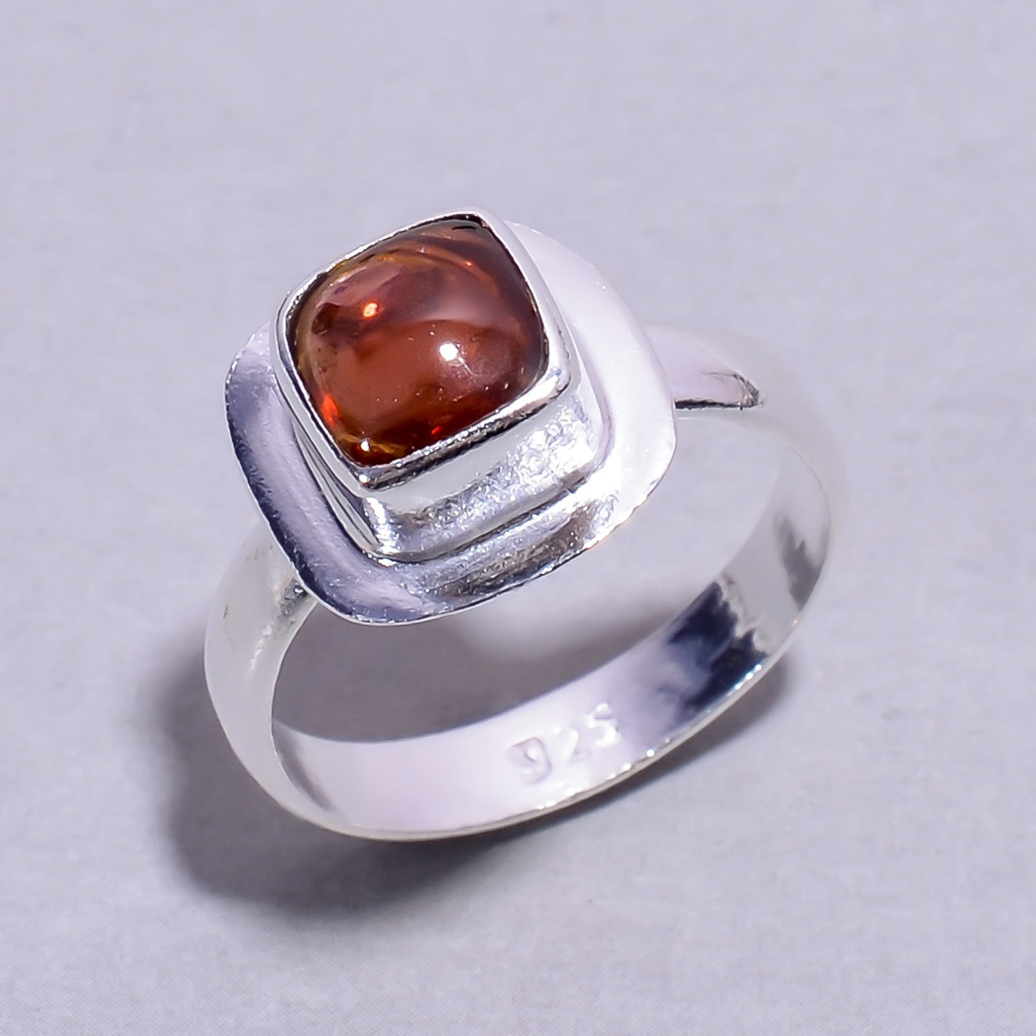 Natural Red Mozambique Garnet Stackable Fine Gemstone Ring 