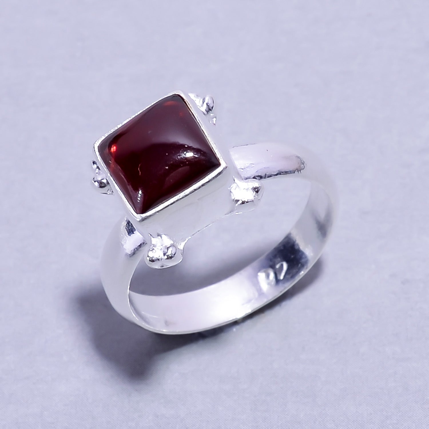 Natural Red Mozambique Garnet Statement Fine Gemstone Ring 