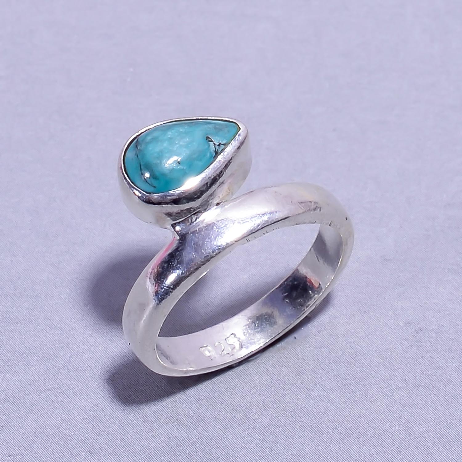 Natural Turquoise Turquoise Statement Fine Gemstone Ring 