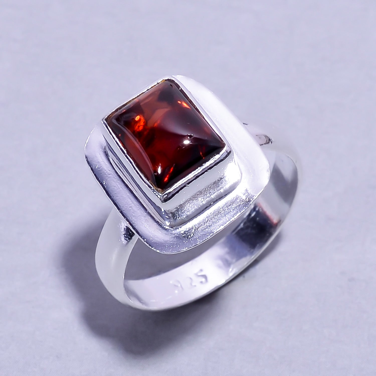 Natural Red Mozambique Garnet Statement Fine Gemstone Ring 