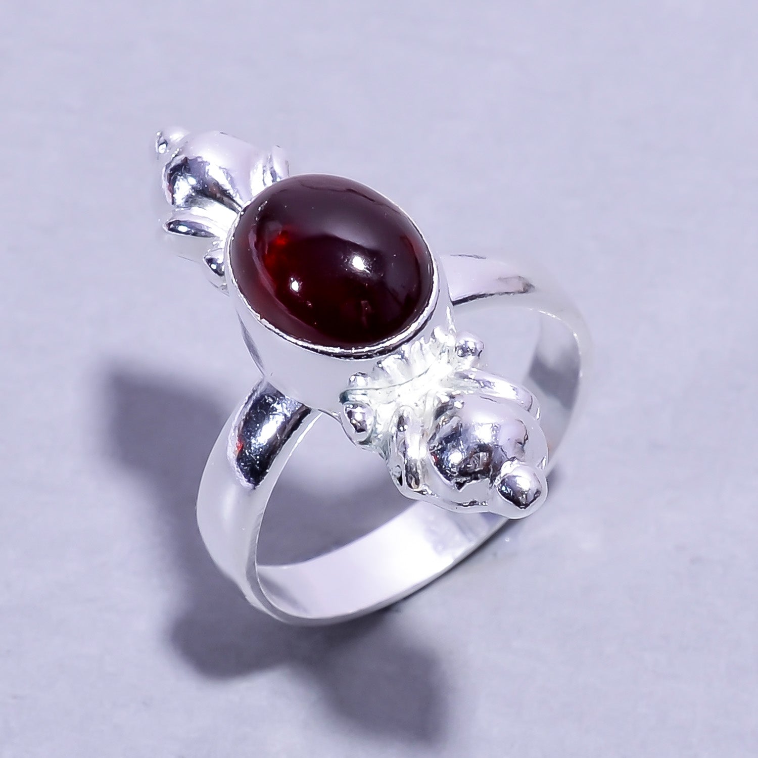 Natural Red Mozambique Garnet Statement Fine Gemstone Ring 