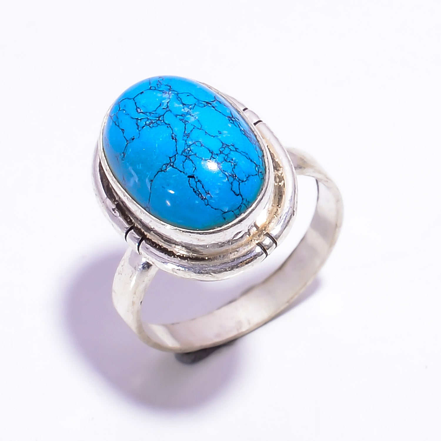 Natural Turquoise Turquoise Stackable Fine Gemstone Ring 