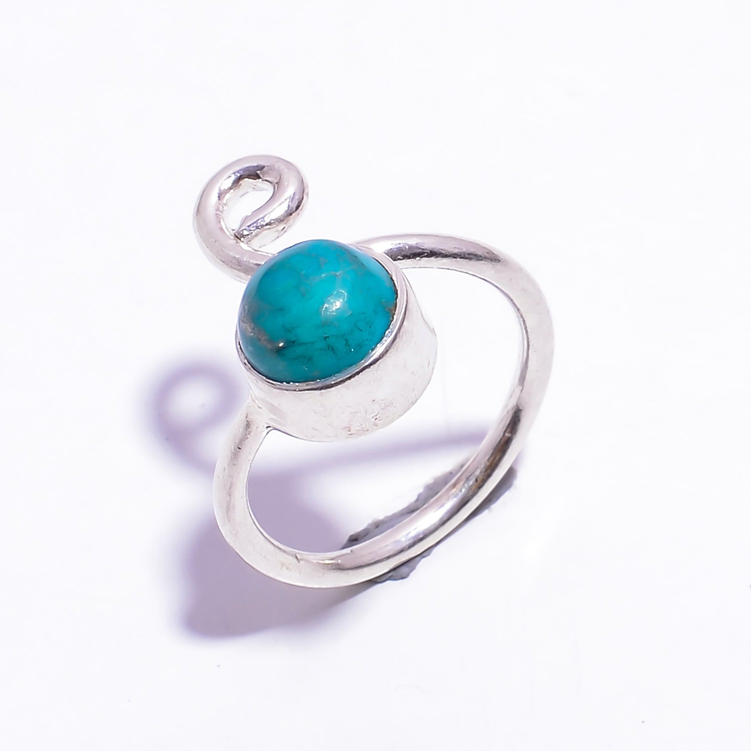 Natural Blue Chrysocolla Stackable Fine Gemstone Ring 