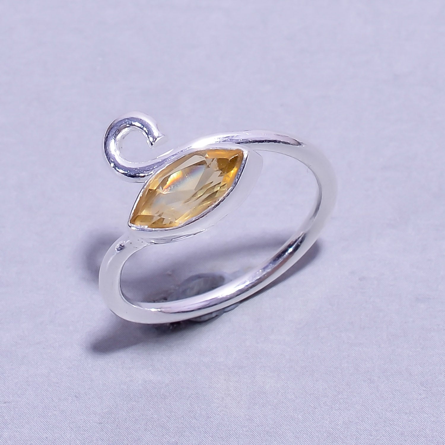 Natural Gold Citrine Statement Fine Gemstone Ring 