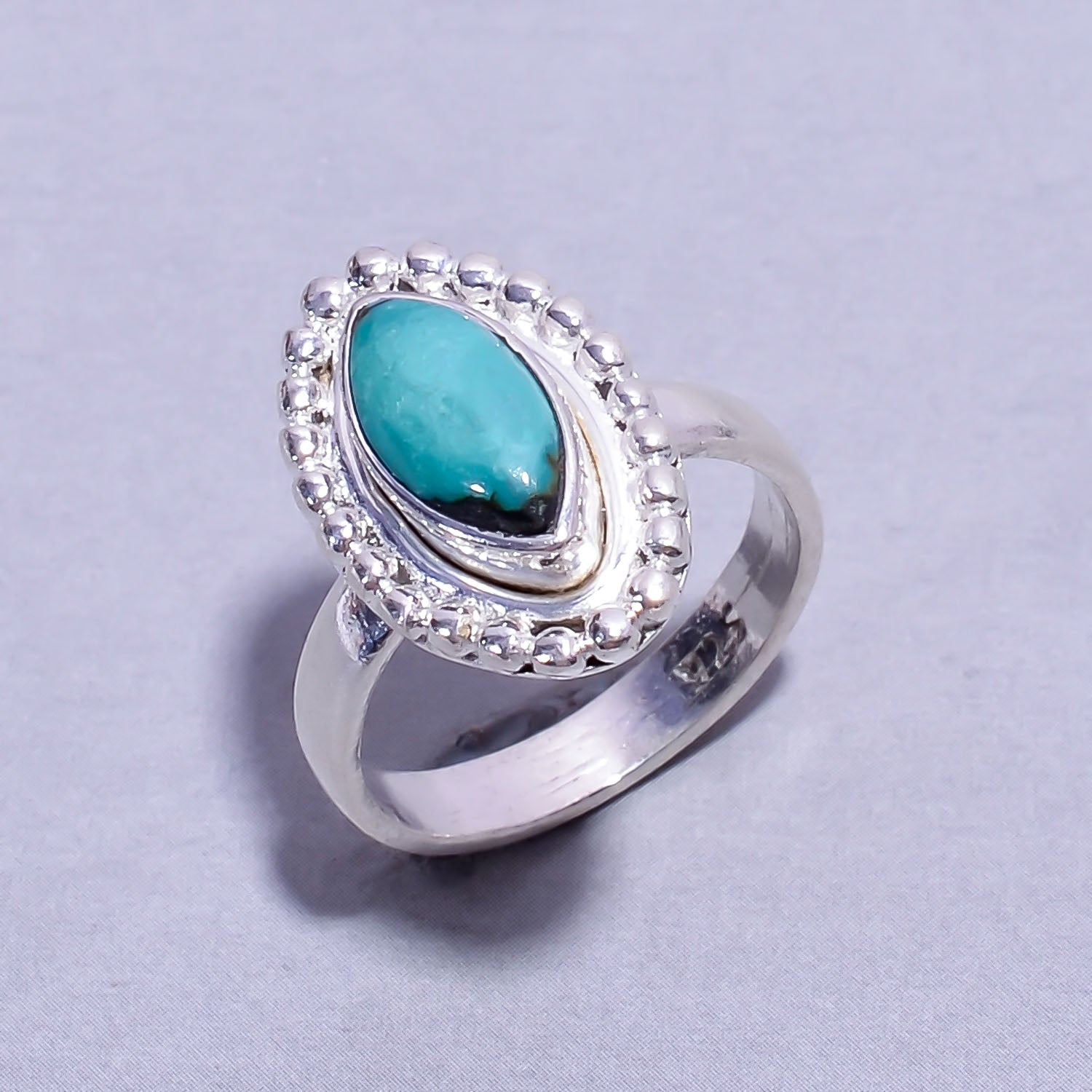 Natural Turquoise Turquoise Statement Fine Gemstone Ring 