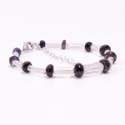 Natural White Crystal Beaded Fine Gemstone Bracelet 