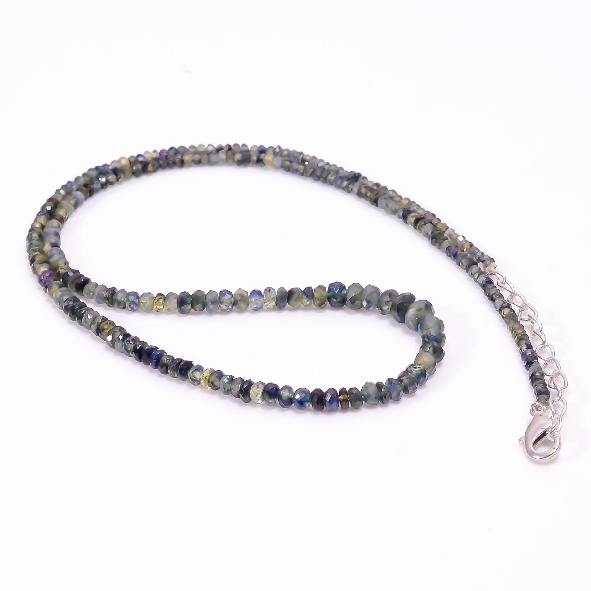 Natural Indigo Blue Kyanite Beaded Fine Gemstone Necklace 