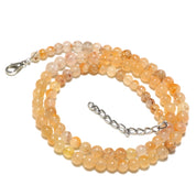 Natural Yellow Yellow Aventurine Beaded Fine Gemstone Necklace 