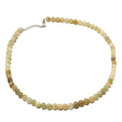 Natural Light Green Yellow Aventurine Beaded Fine Gemstone Necklace 