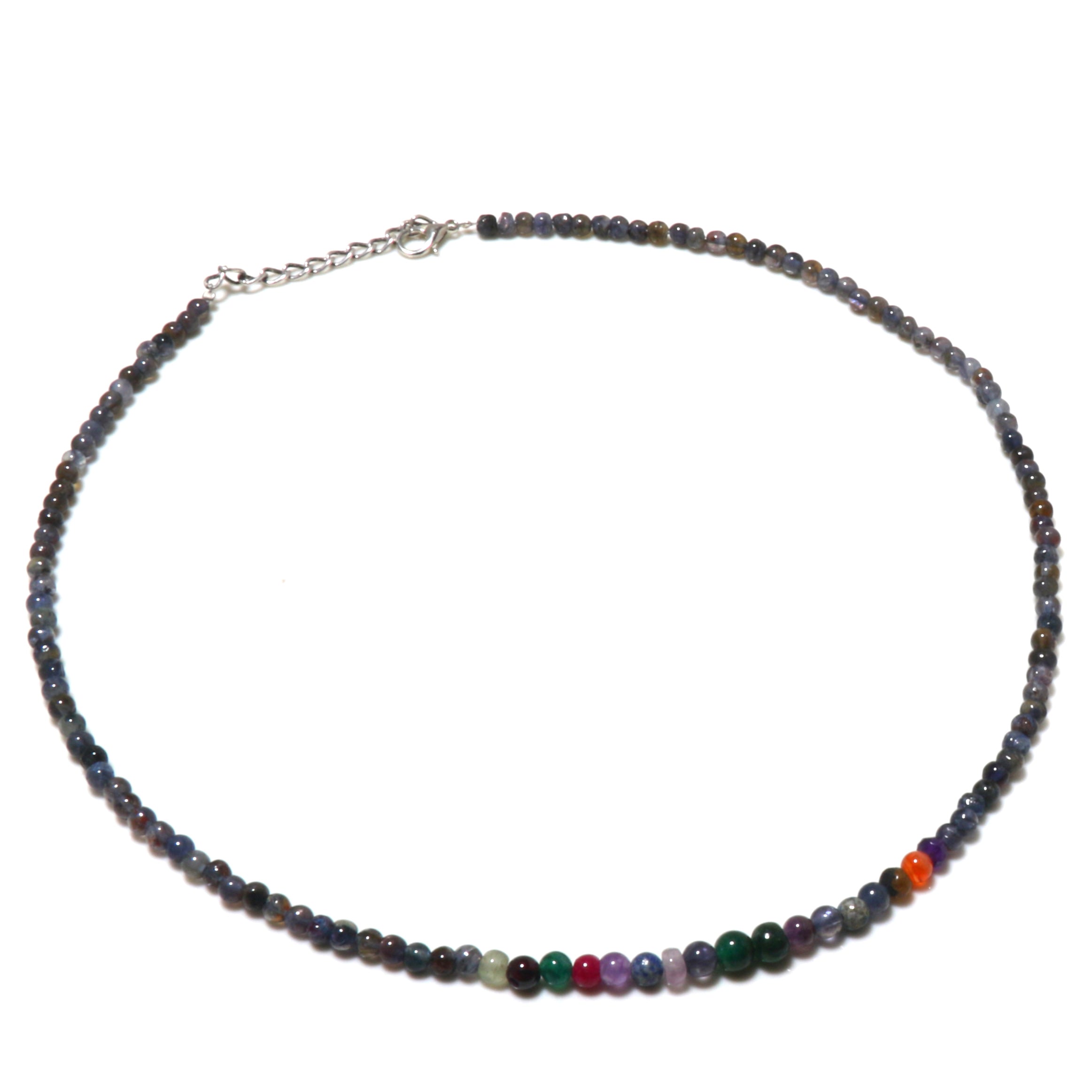 Natural Blue Iolite Beaded Fine Gemstone Necklace 