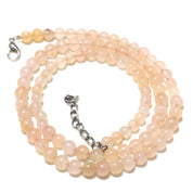 Natural Light Yellow Rose Quartz Beaded Fine Gemstone Bracelet 