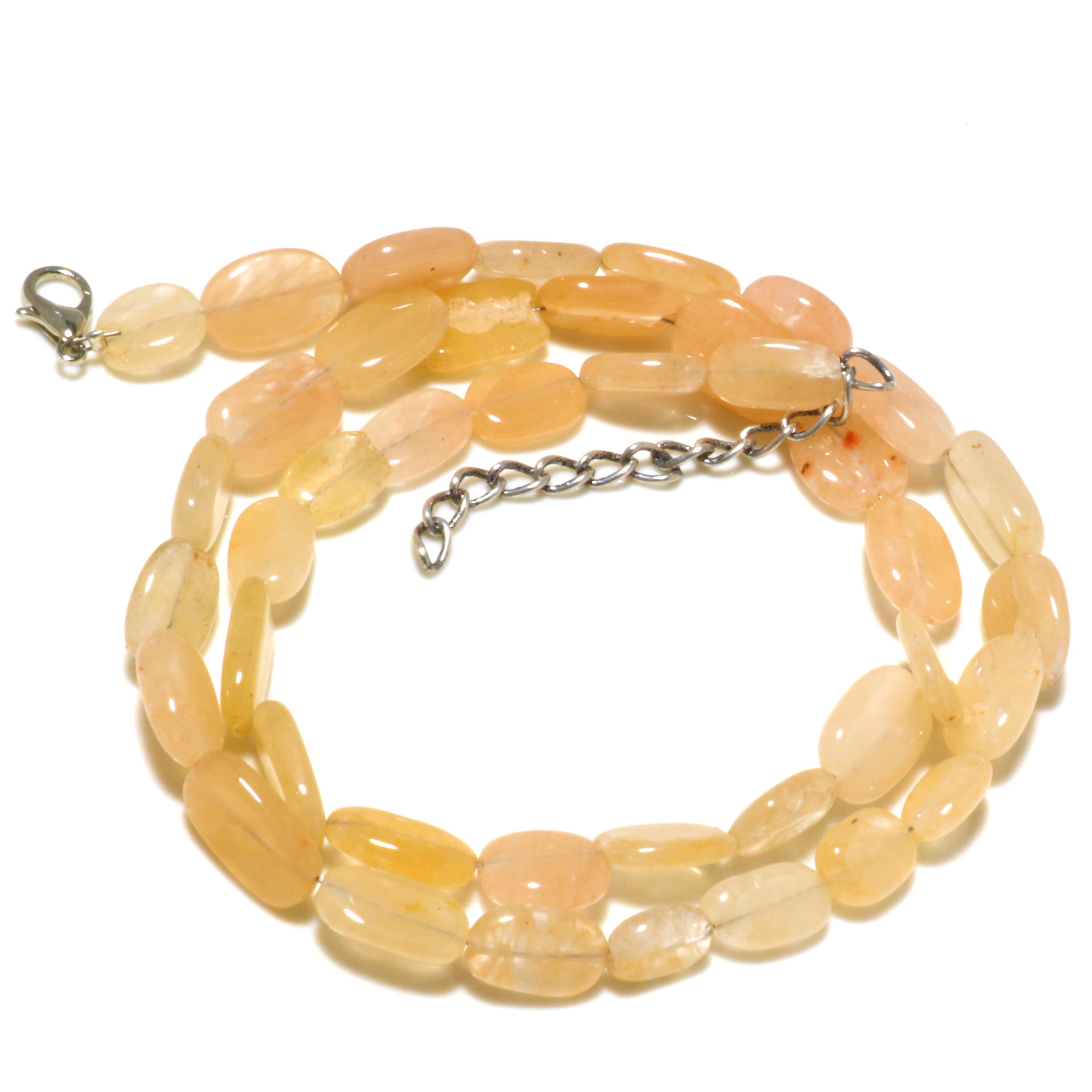 Natural Light Yellow Yellow Aventurine Beaded Fine Gemstone Necklace 