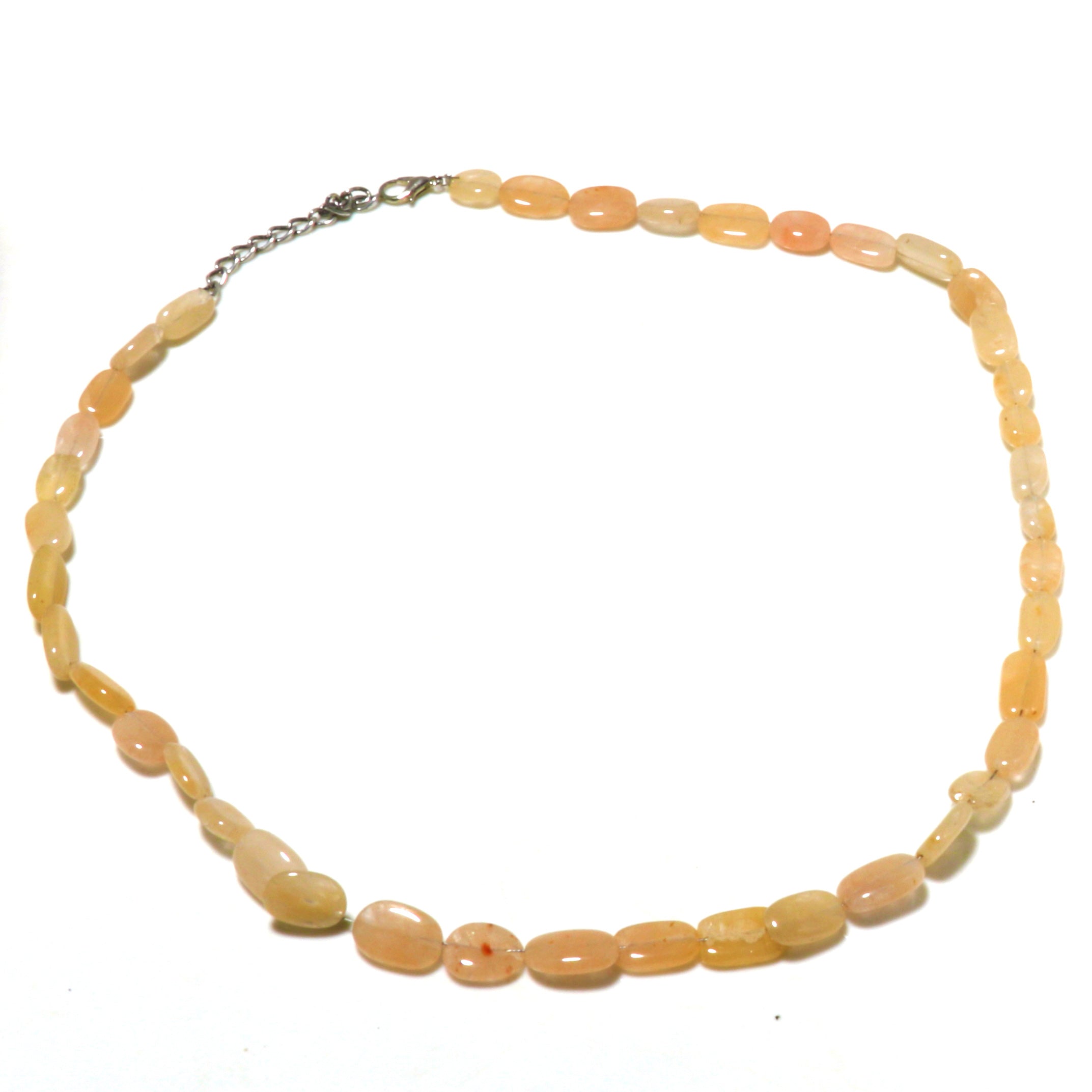 Natural Light Yellow Yellow Aventurine Beaded Fine Gemstone Necklace 