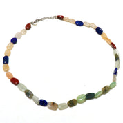 Natural Multicolor Multi Stone Beaded Fine Gemstone Necklace 