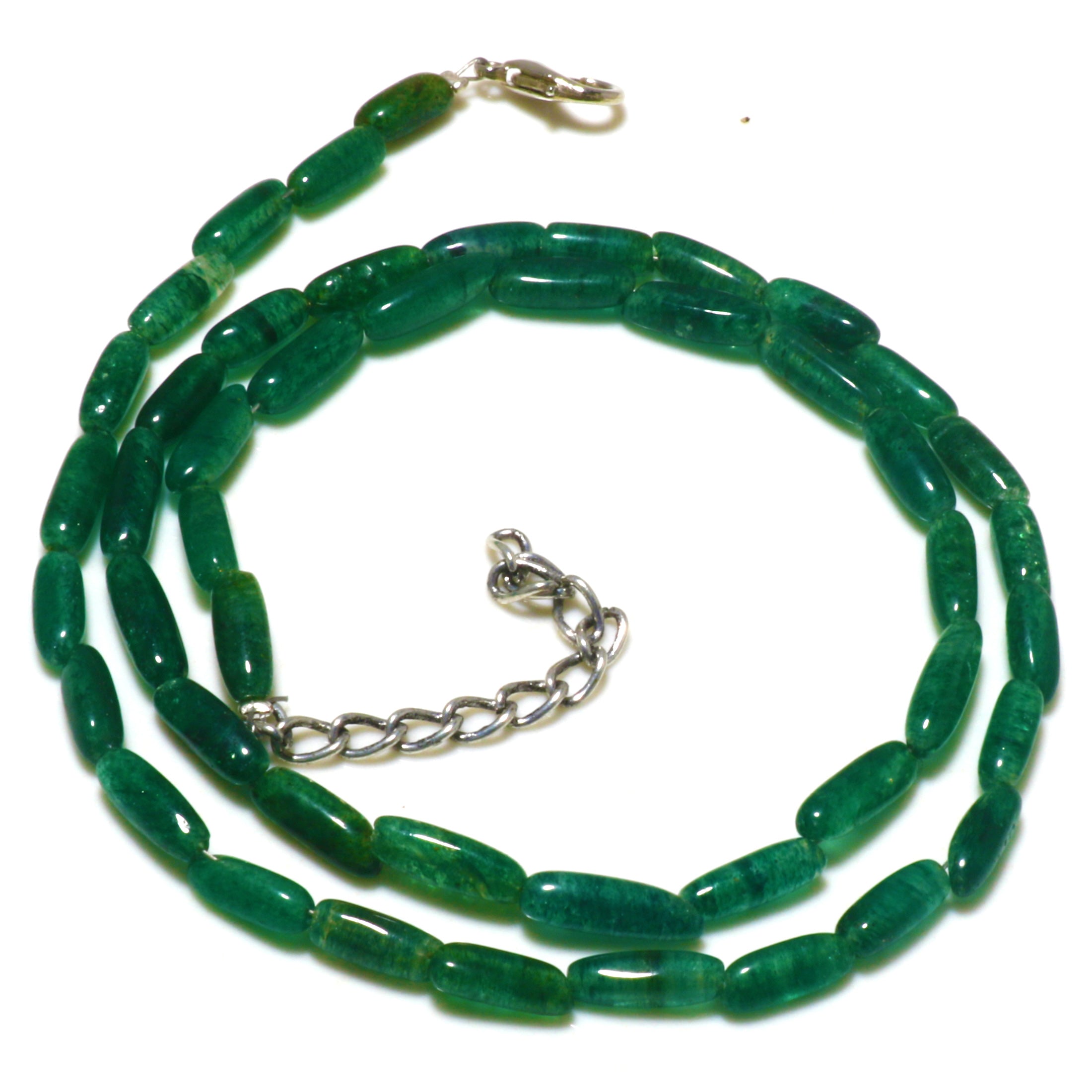 Natural Green Green Aventurine Beaded Fine Gemstone Necklace 