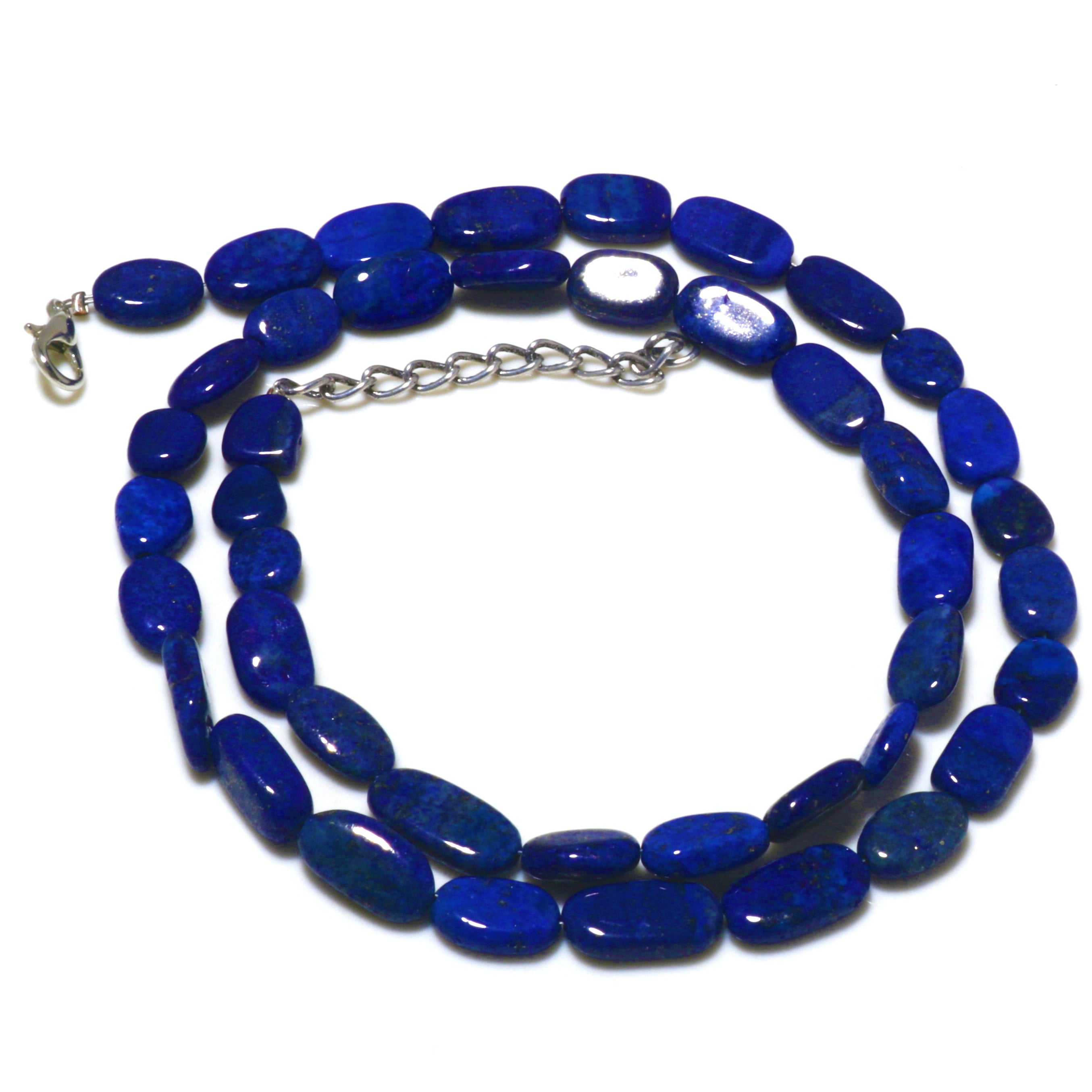 Natural Dark Blue Lapis Lazuli Beaded Fine Gemstone Necklace 