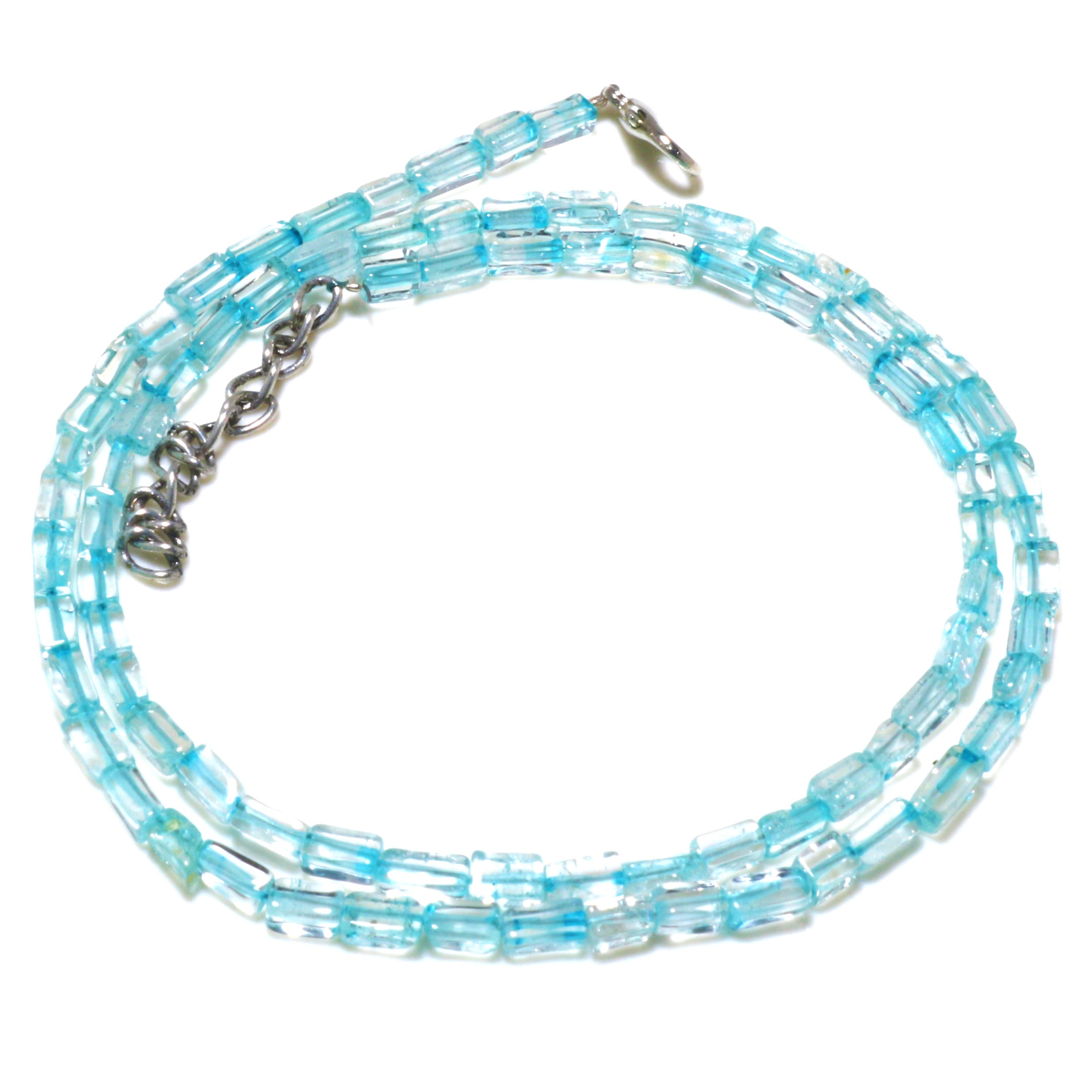 Natural Sky Blue Sky Blue Topaz Beaded Fine Gemstone Necklace 