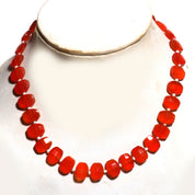 Natural Red Red onyx  Beaded Fine Gemstone Necklace 