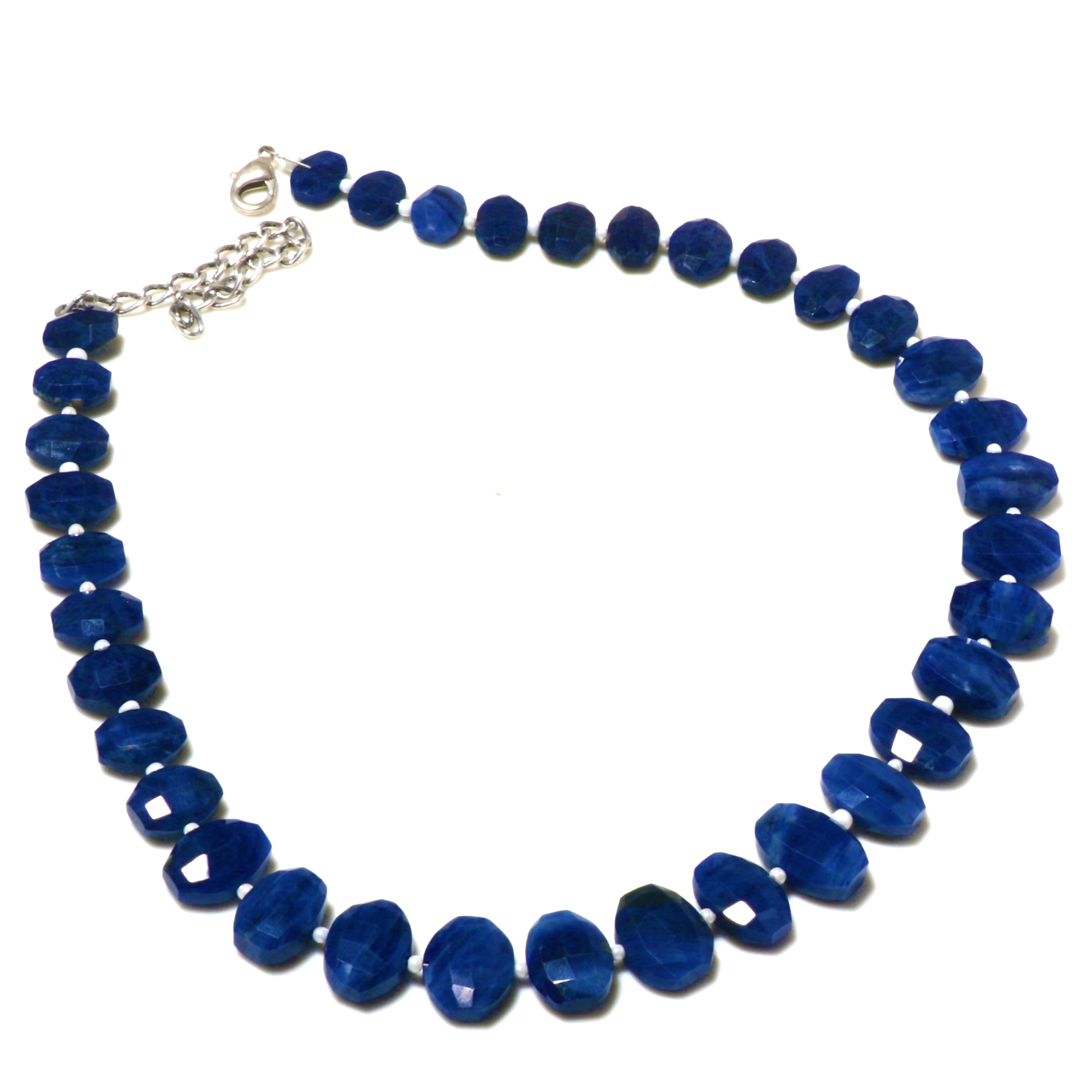 Natural Blue Sodalite Beaded Fine Gemstone Necklace 