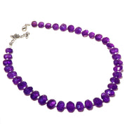 Natural Purple African Amethyst Beaded Fine Gemstone Necklace 