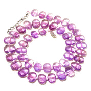 Natural Pink Pink Amethyst  Beaded Fine Gemstone Necklace 