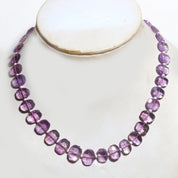 Natural Pink Pink Amethyst  Beaded Fine Gemstone Necklace 