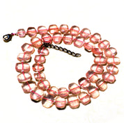 Natural Light Pink  Rose quartz  Beaded Fine Gemstone Necklace 