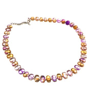 Natural Purple Ametrine  Beaded Fine Gemstone Necklace 