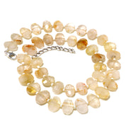 Natural Light Yellow Golden Rutilated Quartz Beaded Fine Gemstone Necklace 