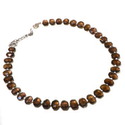 Natural Brown Smoky Quartz Beaded Fine Gemstone Necklace 