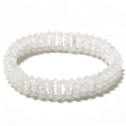 Natural White White Moonstone Beaded Fine Gemstone Bracelet 