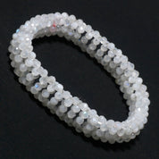 Natural White White Moonstone Beaded Fine Gemstone Bracelet 