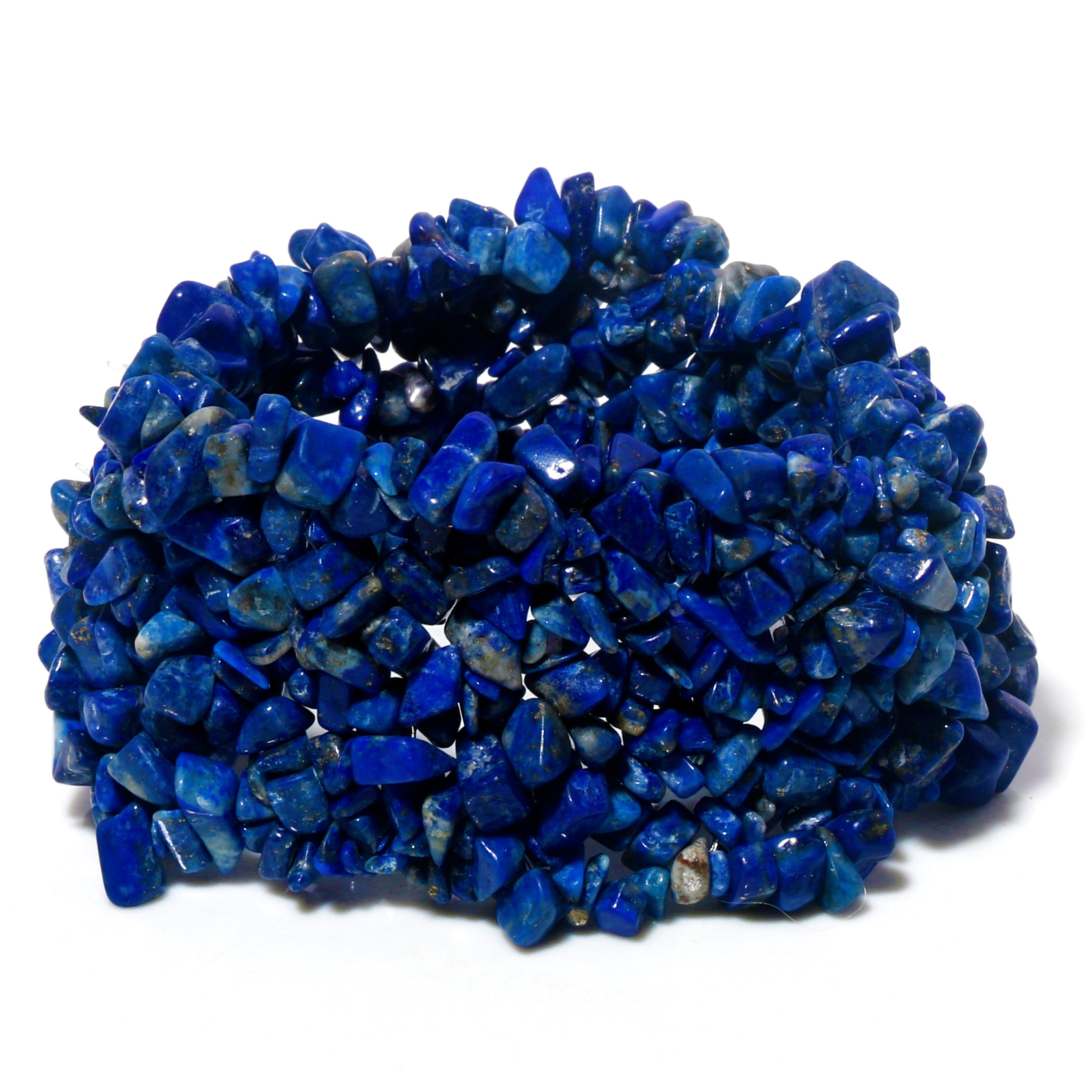 Natural Blue Lapis Lazuli Beaded Fine Gemstone Bracelet 