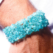 Natural Sky Blue Apatite  Beaded Fine Gemstone Bracelet 