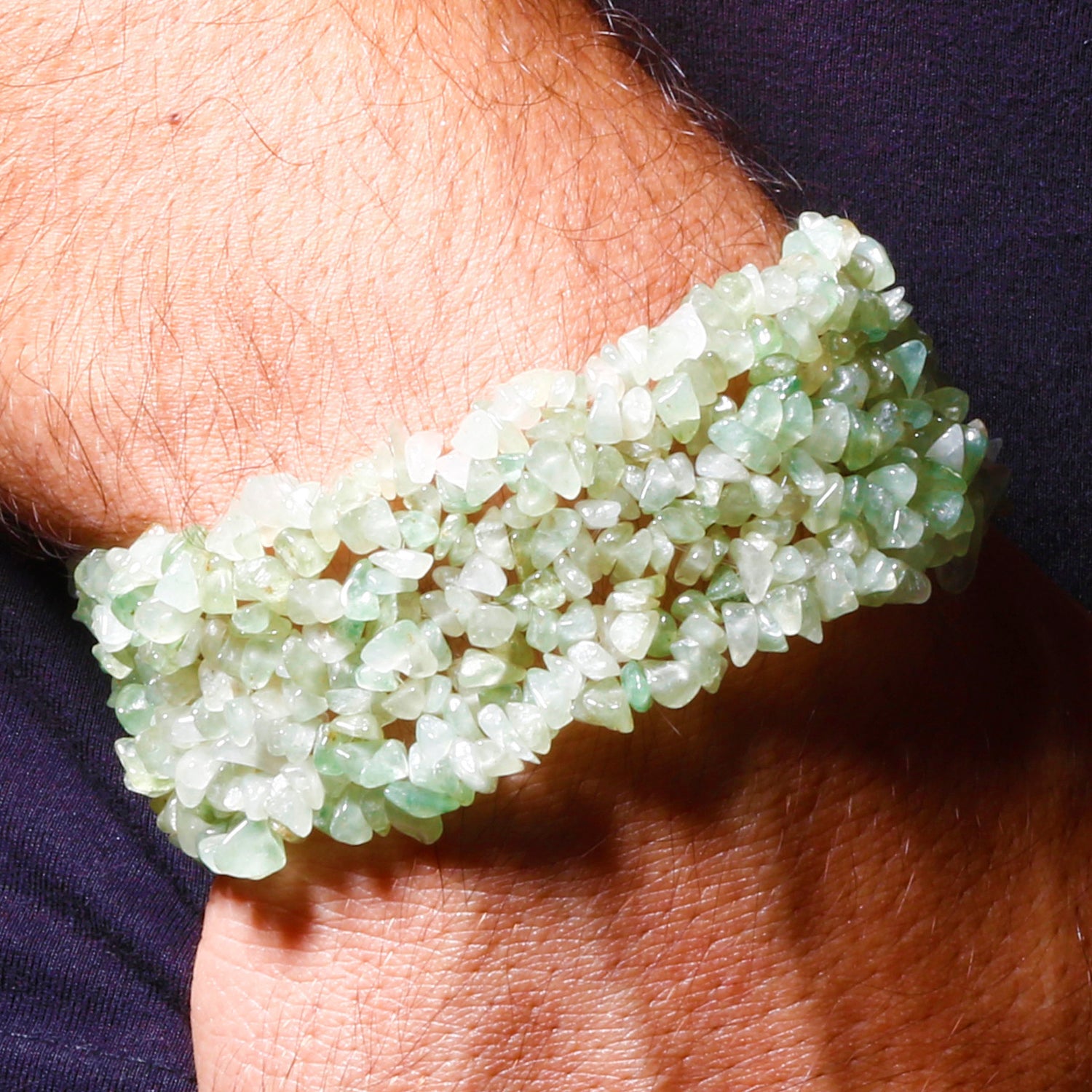 Natural Green Green Mica Beaded Fine Gemstone Bracelet 