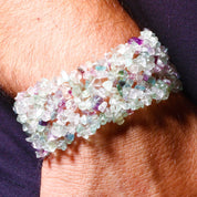 Natural White Flourite Beaded Fine Gemstone Bracelet 