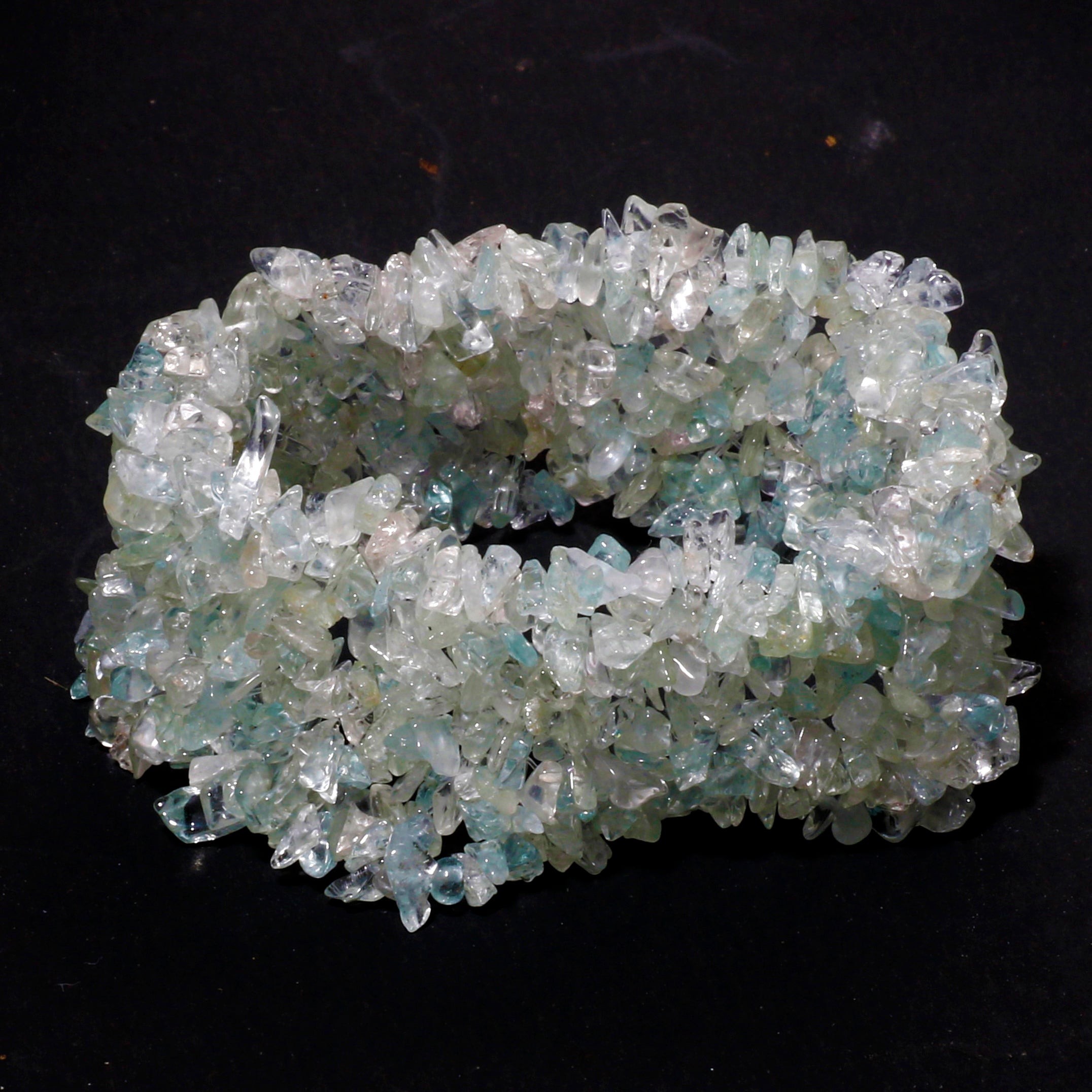 Natural Blue Aquamarine Beaded Fine Gemstone Bracelet 