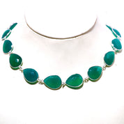 Natural Green Onyx Beaded Fine Gemstone Necklace 