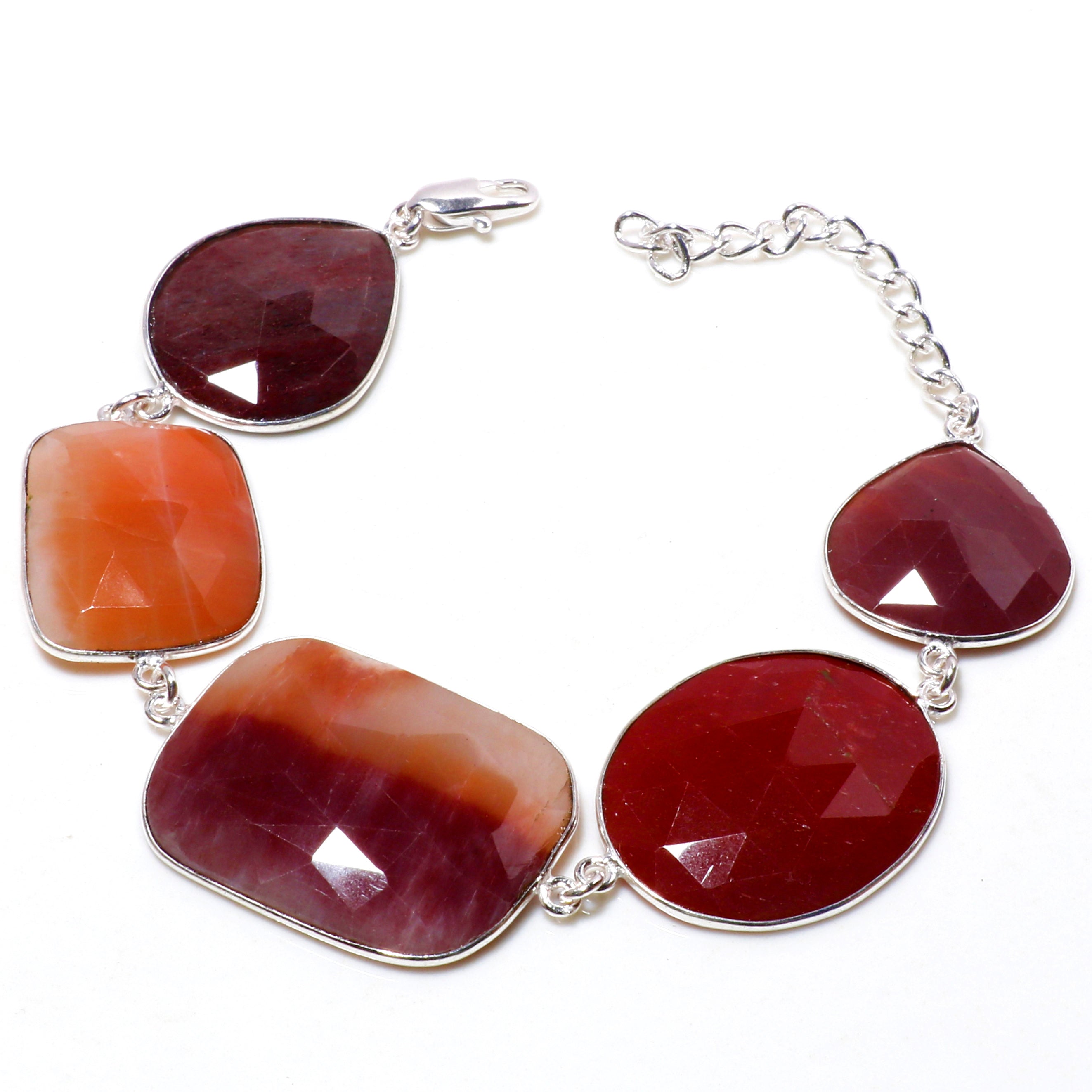 Natural Red Aventurine Chain Fine Gemstone Bracelet 