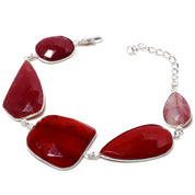 Natural Red Aventurine Beaded Fine Gemstone Bracelet 