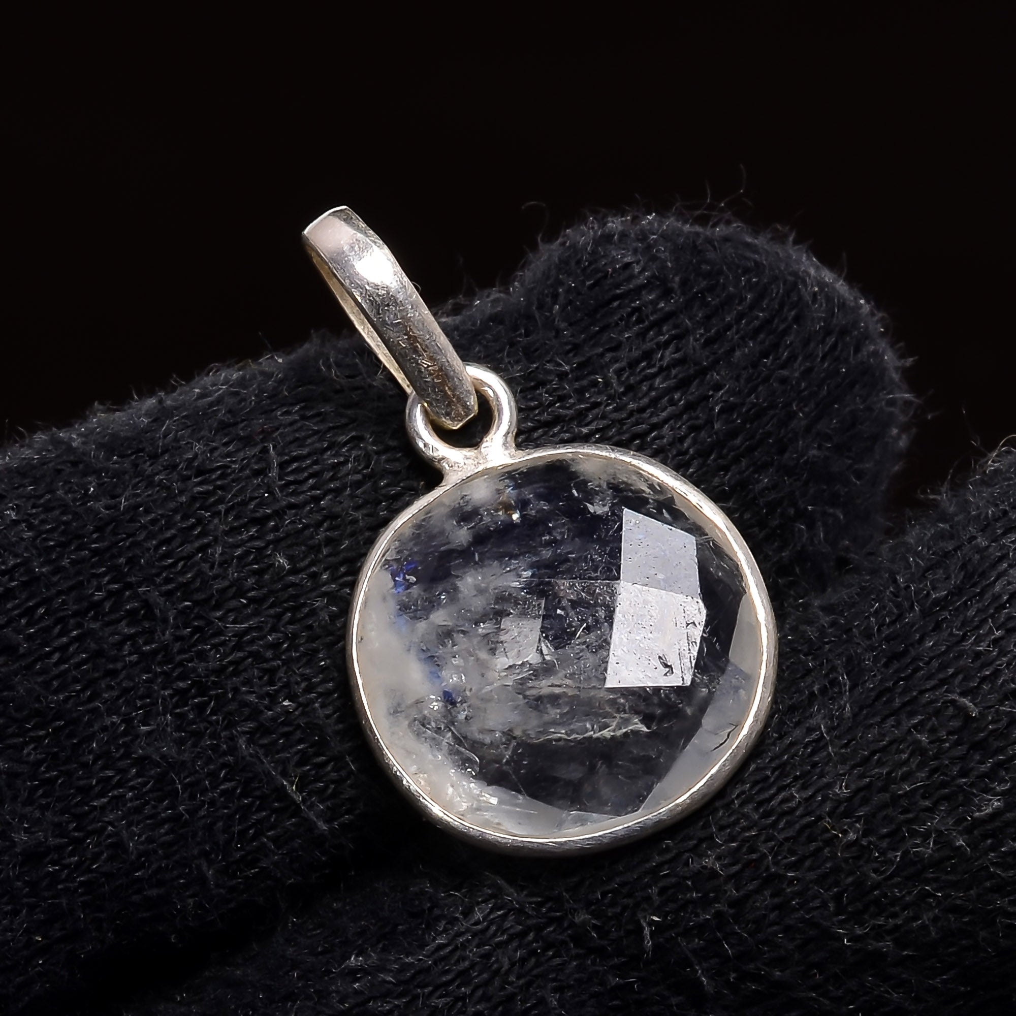 Natural Sky Blue Rainbow Moonstone Pendant Fine Gemstone Pendant 