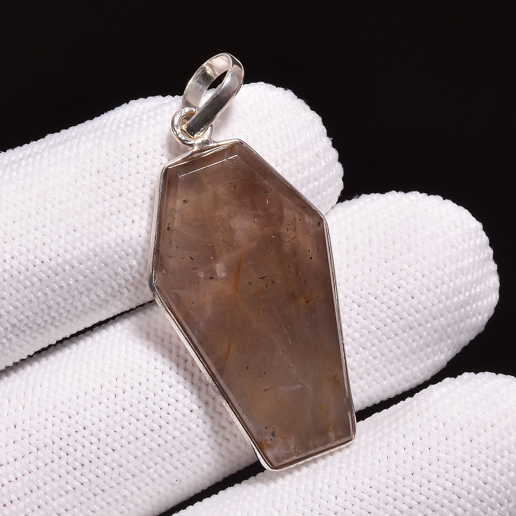 Natural Coffee Chocolate Moonstone Pendant Fine Gemstone Pendant 