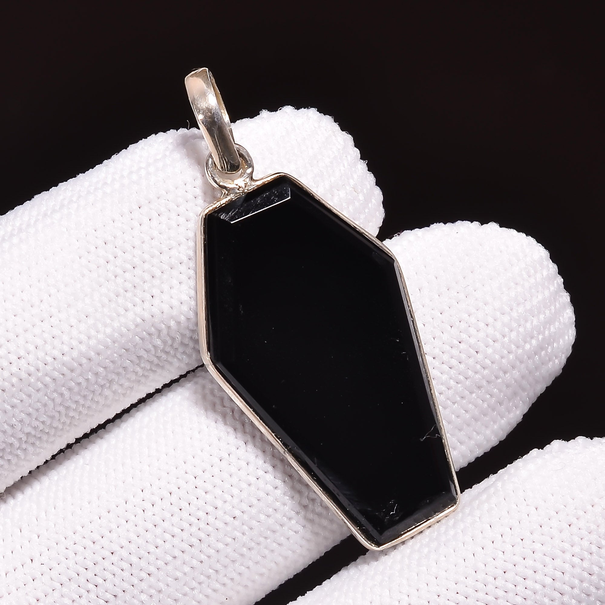 Natural Black Onyx Pendant Fine Gemstone Pendant 