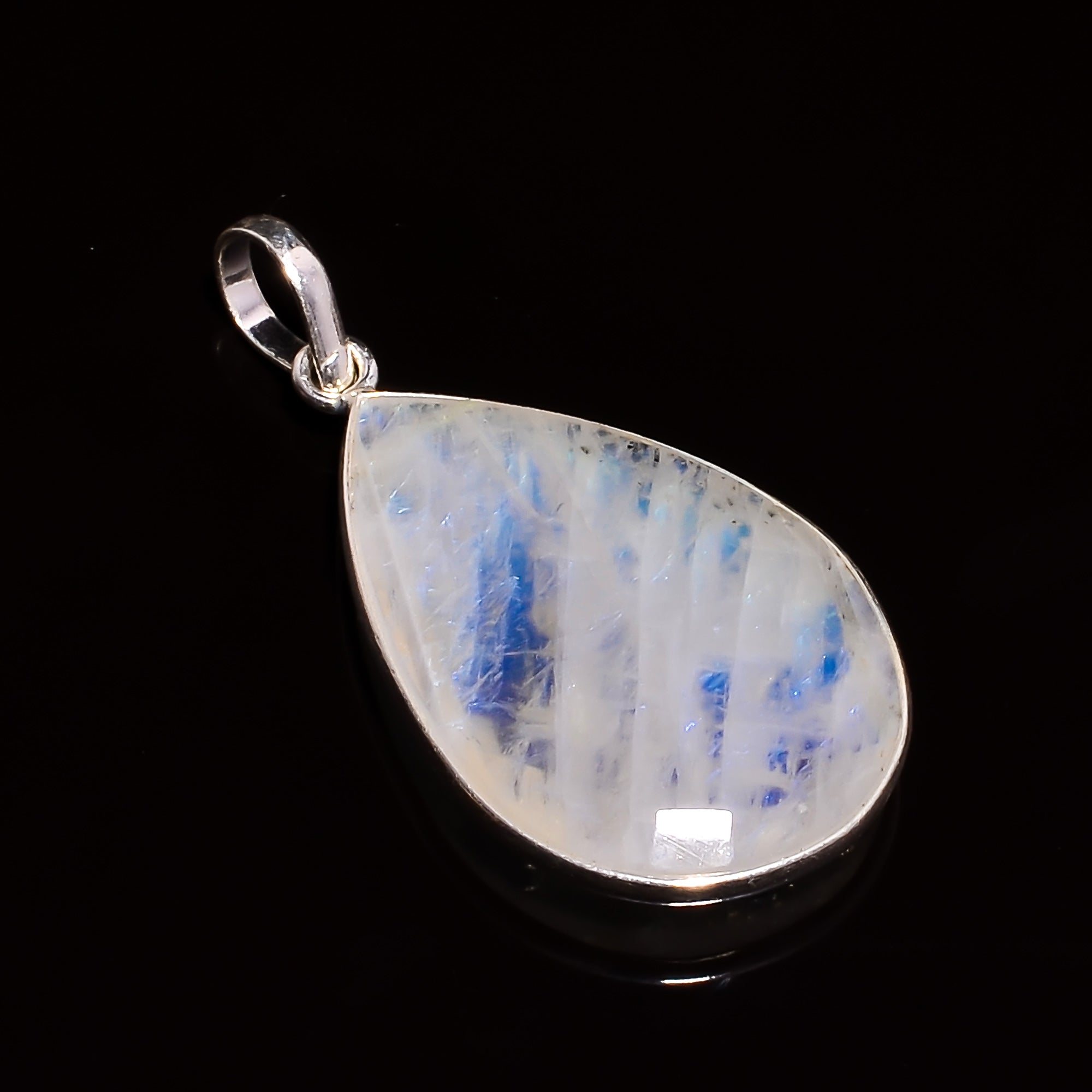 Natural Sky Blue Rainbow Moonstone Pendant Fine Gemstone Pendant 