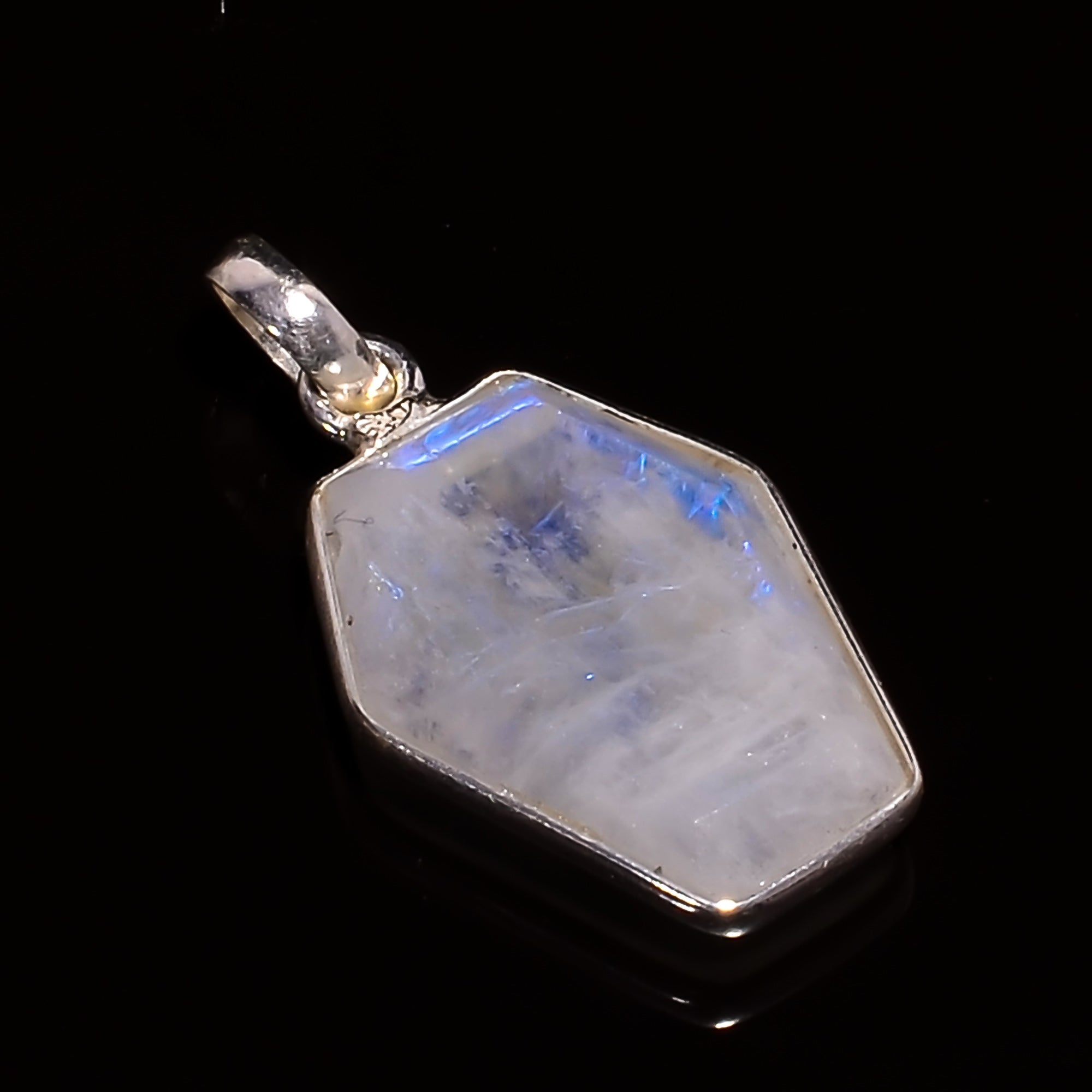 Natural Sky Blue Rainbow Moonstone Pendant Fine Gemstone Pendant 