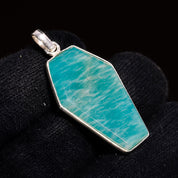 Natural Sky Blue Amazonite Pendant Fine Gemstone Pendant 