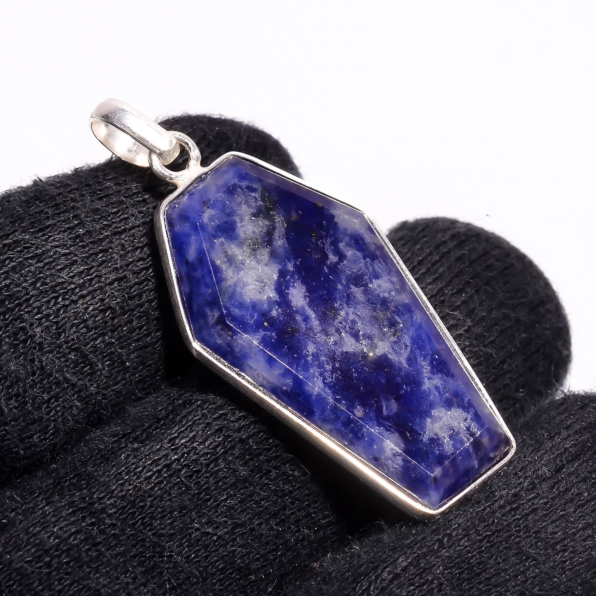 Natural Blue Sodalite Pendant Fine Gemstone Pendant 