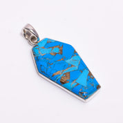 Natural Sky Blue Turquoise  Pendant Fine Gemstone Pendant 