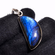 Natural Dark Gray Labradorite Pendant Fine Gemstone Pendant 